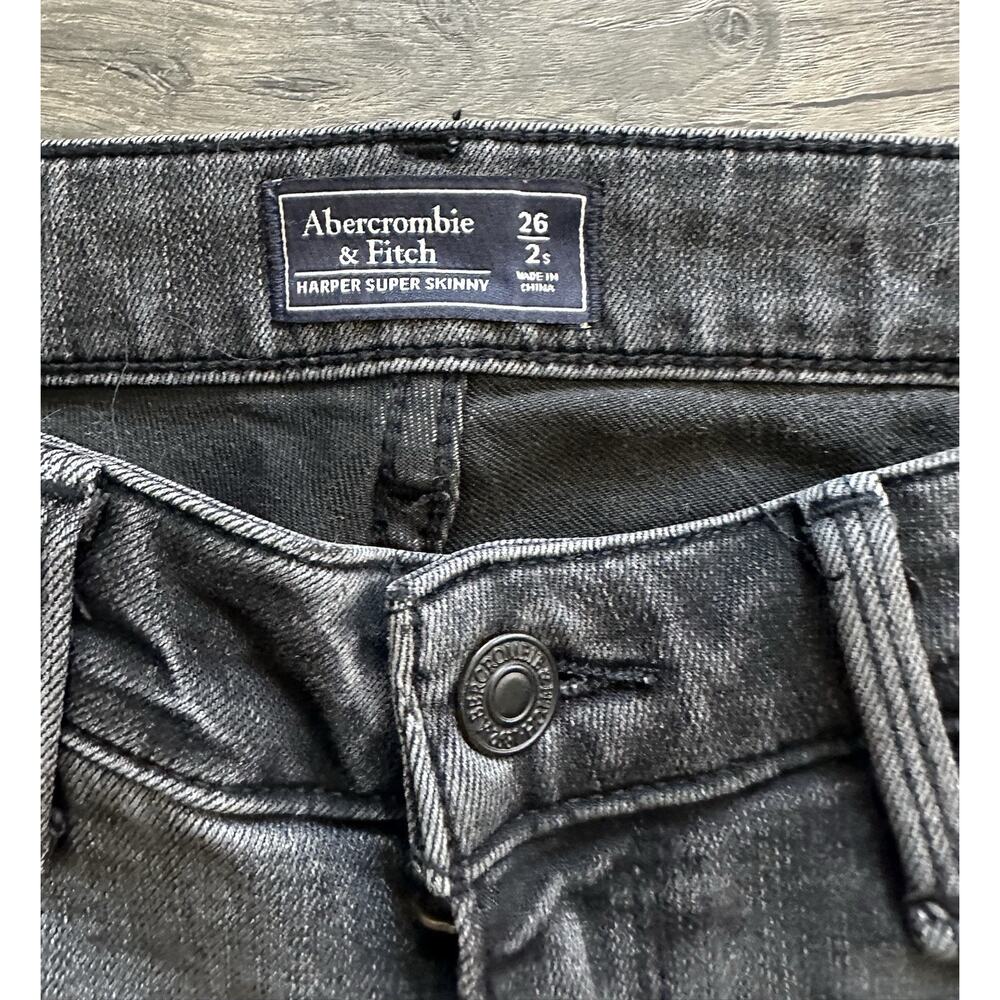 Abercrombie & Fitch Charcoal Harper Super Skinny Jeans Size 26 - Picture 3 of 5